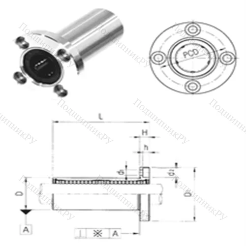 Подшипник шариковый линейный LMEF 12LUU от производителя  Samick