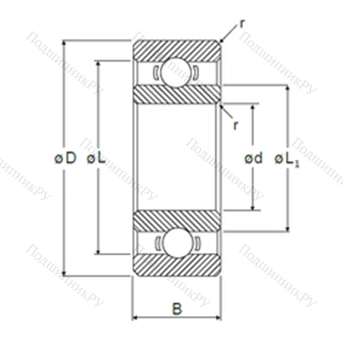 Подшипник шариковый радиальный R-515 от производителя  NMB Подшипник шариковый радиальный R-515 от производителя  NMB