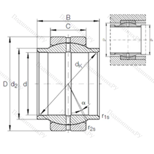 Подшипник скольжения сферический GE 80 LO
