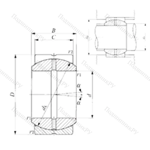 Подшипник скольжения сферический SB 100A