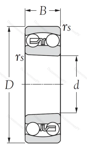 Двухрядный шариковый подшипник 1216 K от производителя  KSM