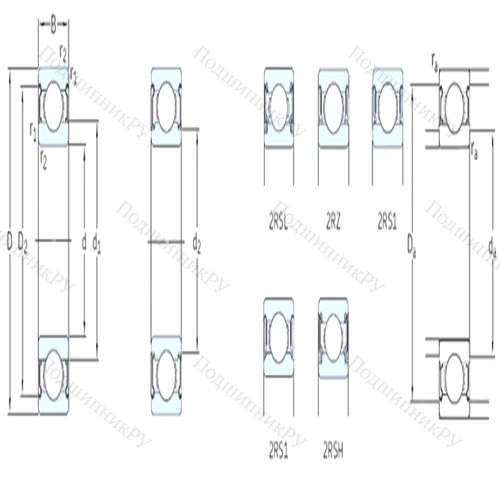 Подшипник шариковый радиальный W 638/5-2RS 1