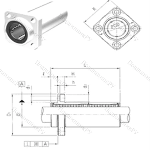 Подшипник шариковый линейный LMEKP 60LUU от производителя  Samick