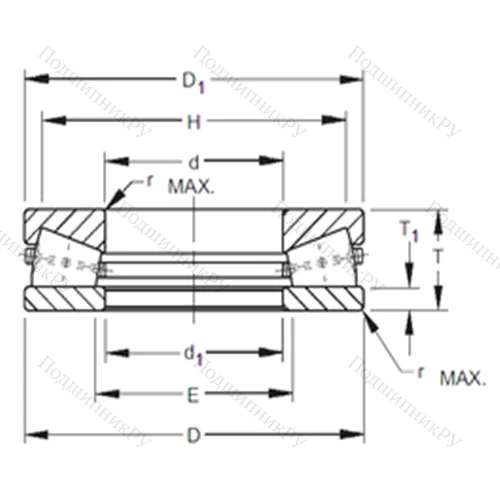 Подшипник роликовый упорный I-2077-C от производителя  TIMKEN Подшипник роликовый упорный I-2077-C от производителя  TIMKEN