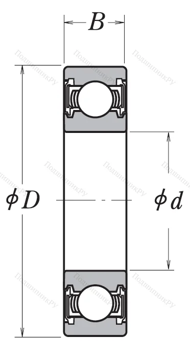 Однорядный шариковый подшипник 6902 VV C 3
