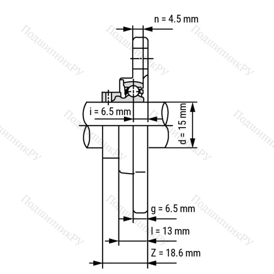 Подшипниковый узел SS KFL 002 ST - Вал: 15 мм