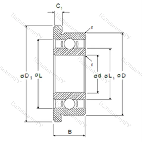 Подшипник шариковый радиальный RF-515 от производителя  NMB Подшипник шариковый радиальный RF-515 от производителя  NMB