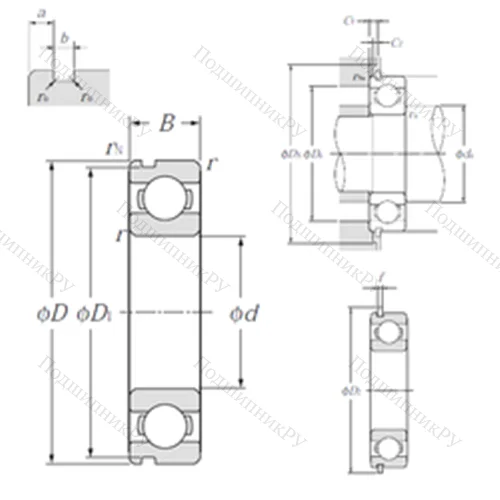 Подшипник шариковый радиальный 6804NR от производителя  NTN
