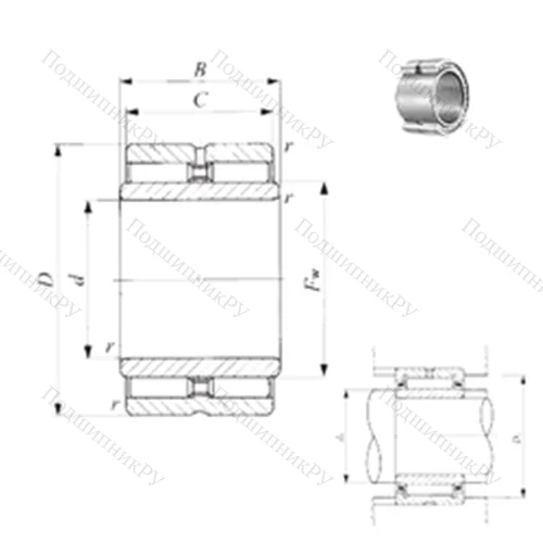 Подшипник игольчатый радиальный GTRI 10013550 от производителя  IKO