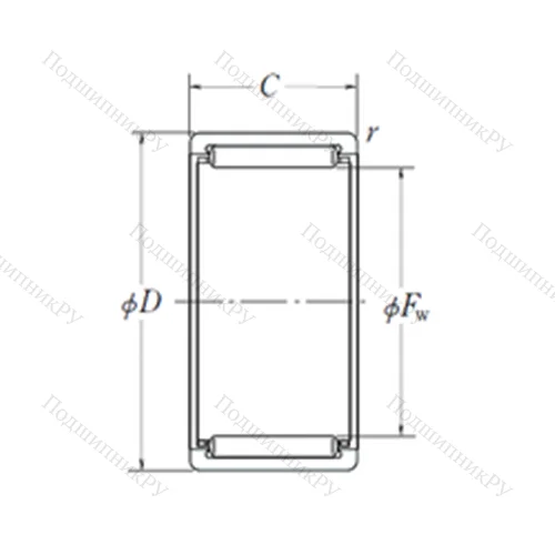 Подшипник игольчатый радиальный RLM 2820