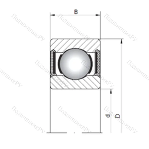 Подшипник шариковый радиальный 60/1,5-2RS от производителя  CX