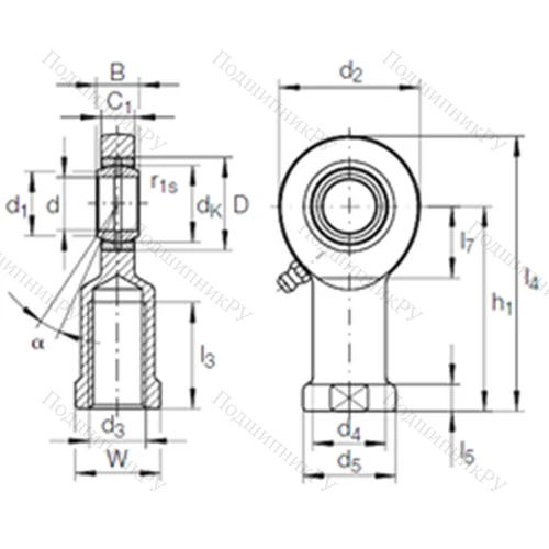 Подшипник скольжения сферический GIR 60 DO-2RS