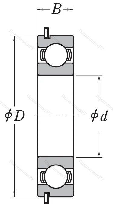Однорядный шариковый подшипник 6007 ZZ NR от производителя  NSK