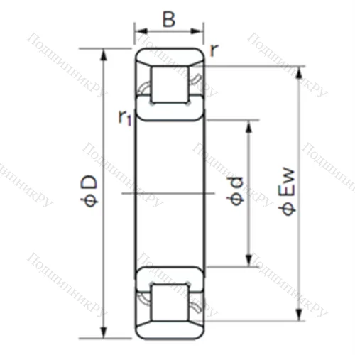 Подшипник роликовый радиальный N 1020