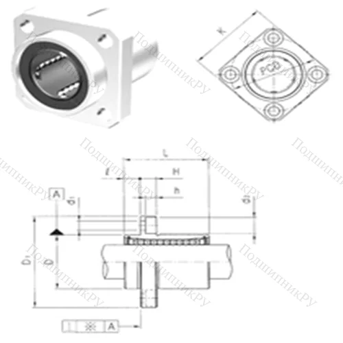 Подшипник шариковый линейный LMEKP 12UU от производителя  Samick