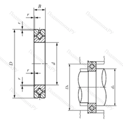 Подшипник роликовый упорно-радиальный с четырехточечным контактом CRBH 5013 A