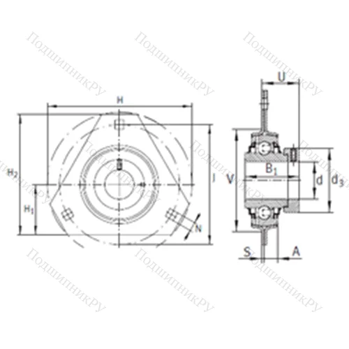 Подшипниковый узел шариковый радиальный