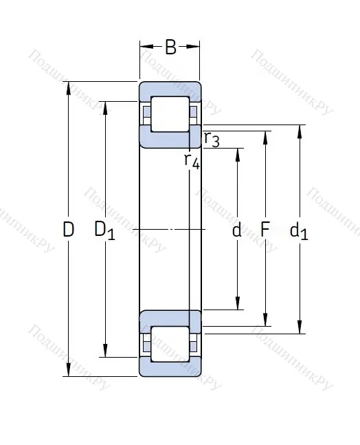 Роликовый цилиндрический подшипник NUP 2203 ECP