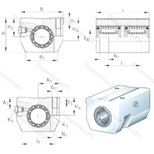 Подшипниковый узел шариковый линейный KTHK 12-B-PP-AS