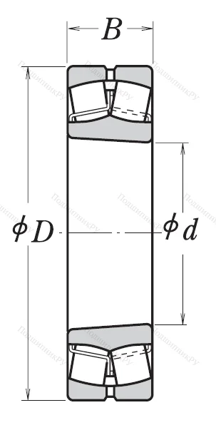 Сферический роликовый подшипник с конической посадкой на вал 22211 EAKE 4 C 3