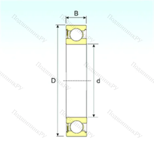 Подшипник шариковый радиальный 607-RS от производителя  ISB Подшипник шариковый радиальный 607-RS от производителя  ISB
