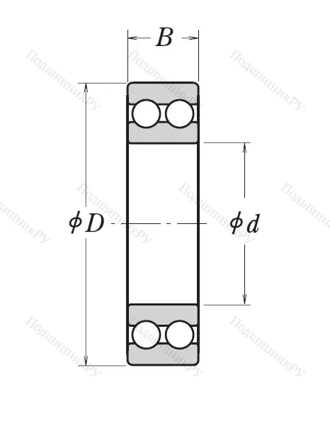 Двухрядный шариковый подшипник 4302 BTNG