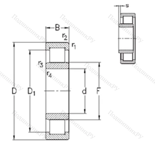 Подшипник роликовый радиальный NU 424-M