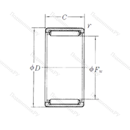 Подшипник игольчатый радиальный RLM 6040