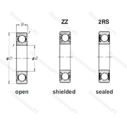 Подшипник шариковый радиальный 61803ZZ от производителя  CRAFT Подшипник шариковый радиальный 61803ZZ от производителя  CRAFT