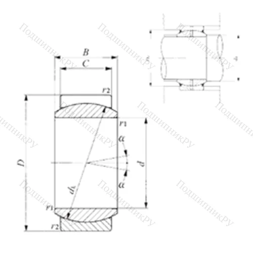Подшипник скольжения сферический GE 5E от производителя  IKO Подшипник скольжения сферический GE 5E от производителя  IKO