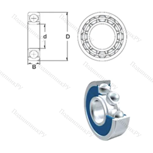 Подшипник шариковый радиальный 6218-2RS от производителя  ZEN