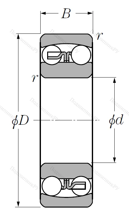 Двухрядный шариковый подшипник 1202 S