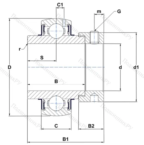 Корпусный подшипник EX 209-26 G 2 в Калининграде Корпусный подшипник EX 209-26 G 2 в Калининграде