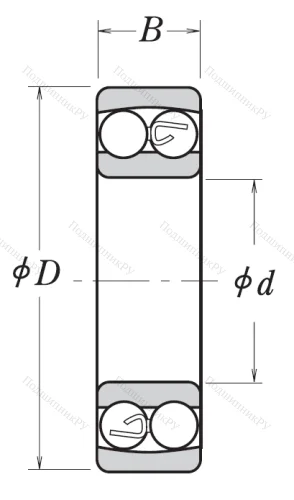 Двухрядный шариковый подшипник 1205 от производителя  NSK