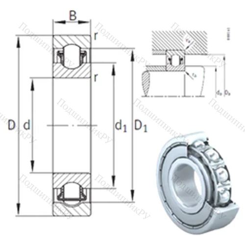 Подшипник с шариковыми роликами (ball roller) радиальный BXRE 210-2Z