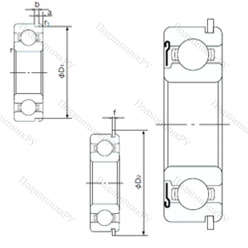 Подшипник шариковый радиальный 6811ZNR