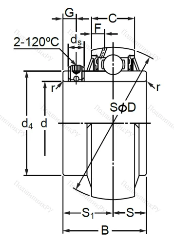 Корпусный подшипник MUC 209 в Калининграде