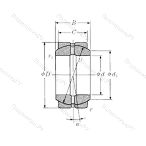 Подшипник скольжения сферический 50FSF 80 от производителя  NSK