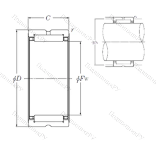 Подшипник игольчатый радиальный NK 32/20R