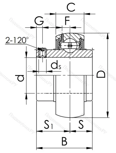 Корпусный подшипник UC 204 в Калининграде
