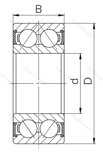Радиально-упорный шариковый подшипник 3056207 2RS (3207 2RS) в Калининграде