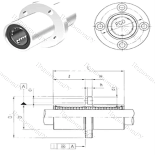 Подшипник шариковый линейный LMEFM 12 от производителя  Samick