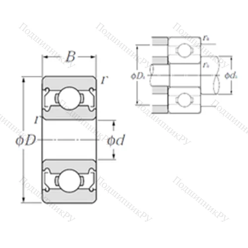 Подшипник шариковый радиальный 606ZZ от производителя  NTN Подшипник шариковый радиальный 606ZZ от производителя  NTN