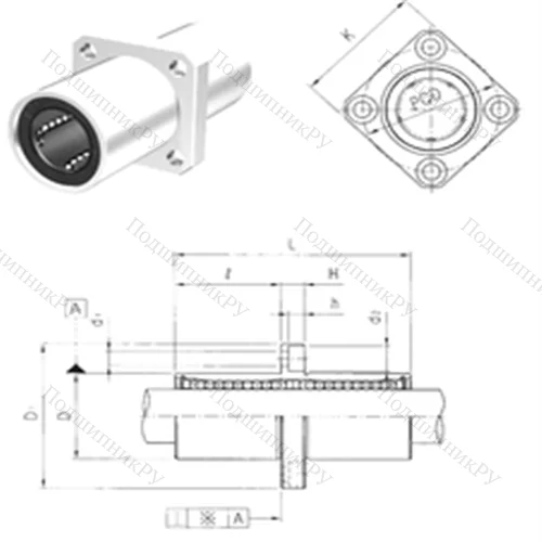 Подшипник шариковый линейный LMEKM 40UU от производителя  Samick