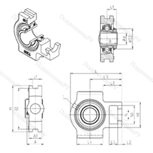 Подшипниковый узел шариковый радиальный UKT 215H
