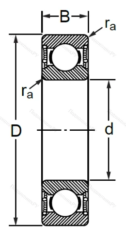 Шариковый однорядный подшипник 1000908 2RS (6908 2RS) в Калининграде