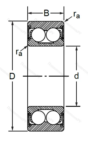Радиально-упорный шариковый подшипник 3056303 2RS (3303 A 2RSTN) в Калининграде