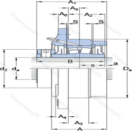 Фланцевые роликоподшипниковые узлы (стопорное кольцо и втулка, для дюймовых валов) FYRP 2 15/16-18