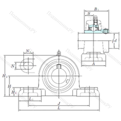 Подшипниковый узел шариковый радиальный NAPK 203