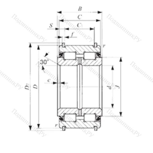 Подшипник роликовый радиальный NAS 5036UUNR